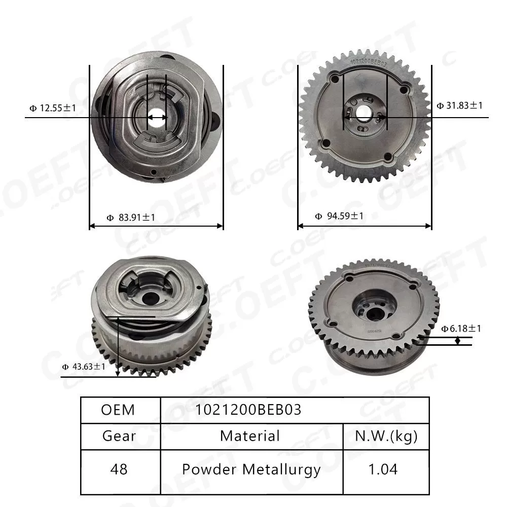 For Great Wall 4G15 New Automatic Camshaft Dephaser Pulley Camshaft Phaser Timing Gear 1021200BEB03