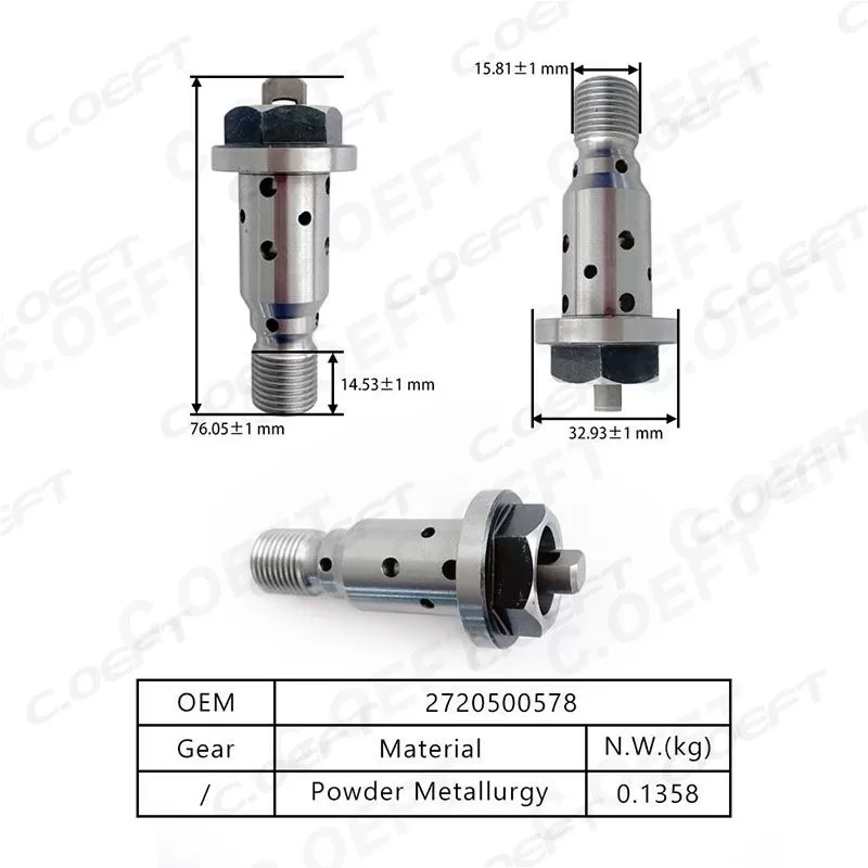 For Mercedes-Benz 272 Oil Control Valve Center Screw 68013895AA A2720500578 2720500578