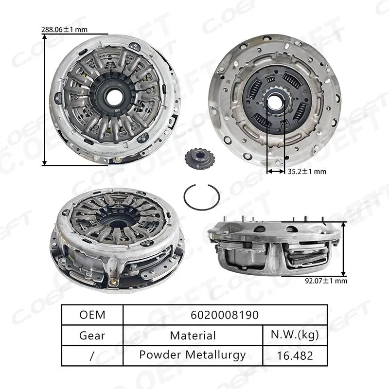 For Ford Focus DPS6 1.6 C6, Original Brand New LUK Dry Dual Clutch Assembly Kit 6020008190