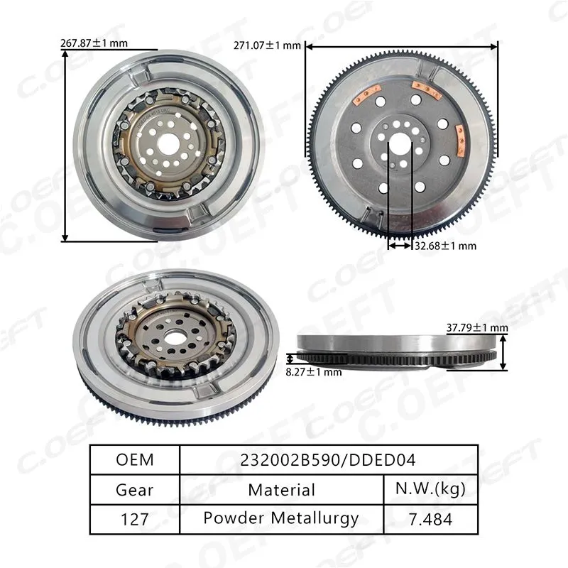 For Korean D7UF1-1.6T (G4FJ), Original Brand New (PHC) Transmission Flywheel 232002B590/DDED04