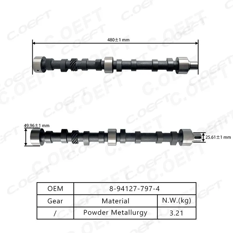 For Isuzu 4JA1/4JB1 Bronco Bobcat Camshaft 8-94127-797-4
