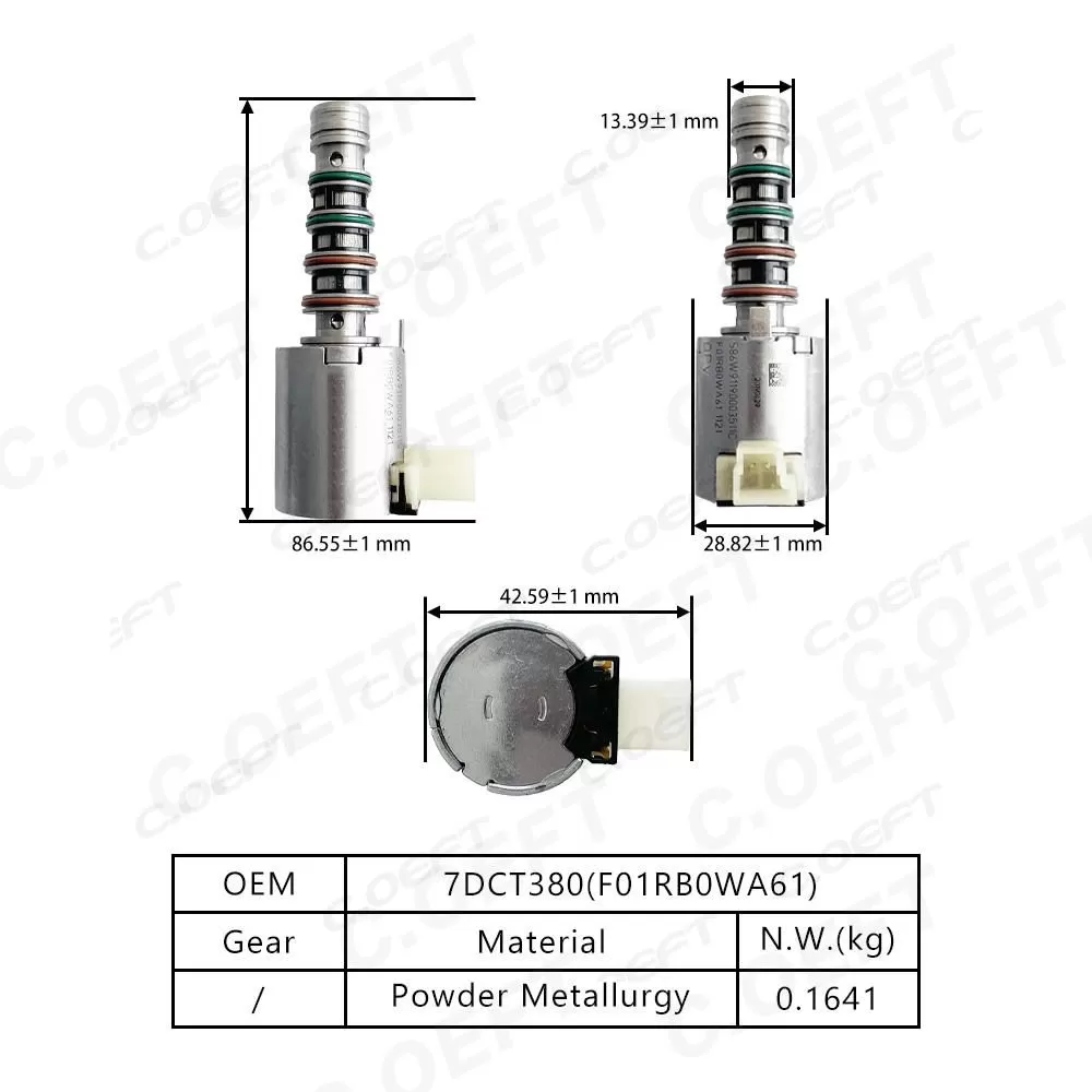 High Quality F01RB0WA61 Transmission Solenoid Valve for Geely Xingyue 7DCT380 Refabricated Gear Boxes Product
