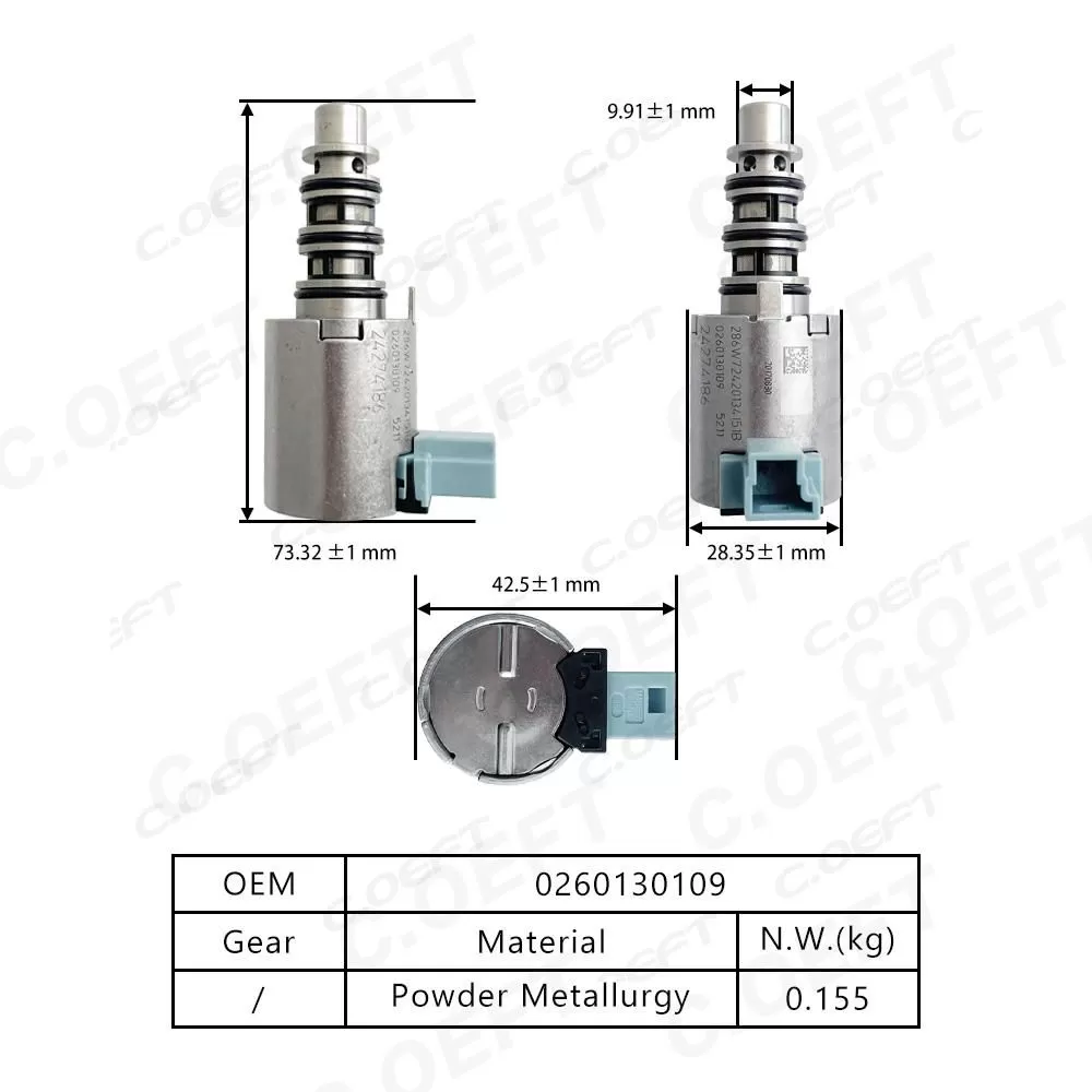 High Quality Refabricated Transmission Solenoid Valve 0260130109 for Roewe Gear Boxes