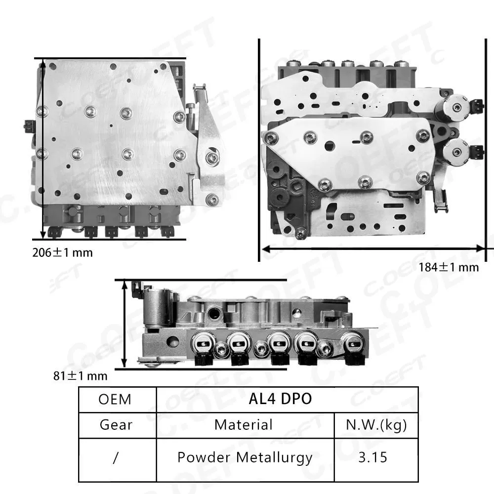 For Peugeot Citroen Renault Transmission Valve Body Assembly AL4 DPO 2570E2