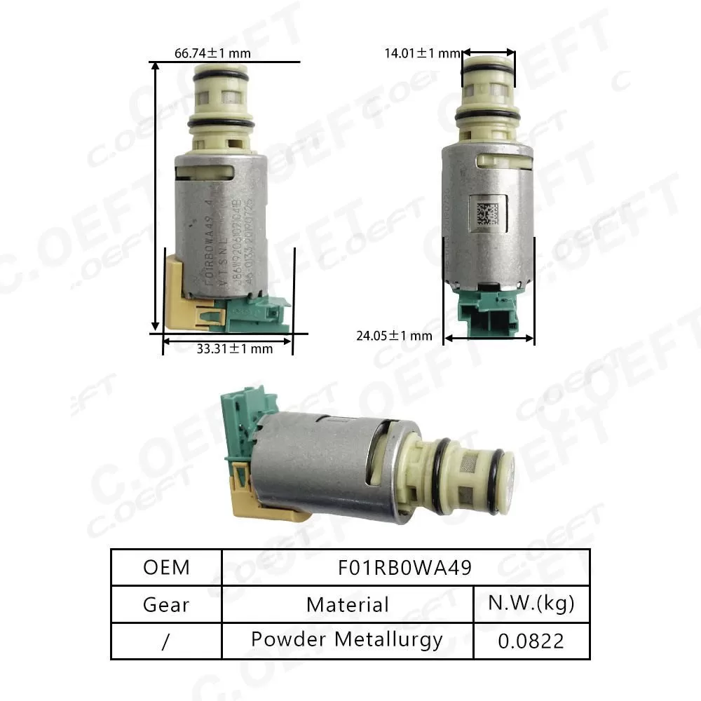 Refabrication High Quality Transmission Solenoid Valve F01RB0WA49 for Geely Xingyue 7DCT380