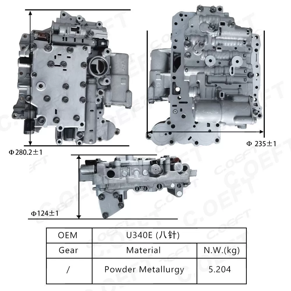 For Toyota Transmission valve body assembly U340E (8-pin)