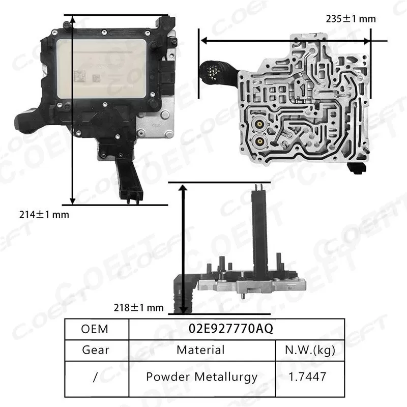 For Volkswagen Audi Gear Boxes 02E SeriesTransmission Control Unit TCU TCM Unit 02E927770AQ)