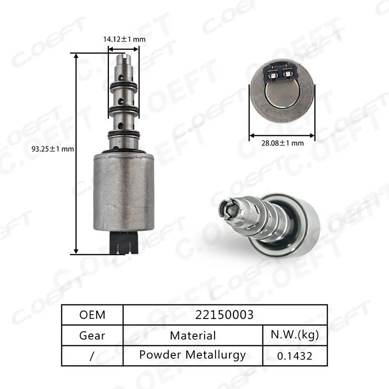For Volkswagen DQ200 Transmission Solenoid valve 22150003
